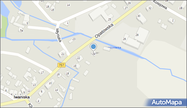 Iwaniska, Opatowska, 24, mapa Iwaniska