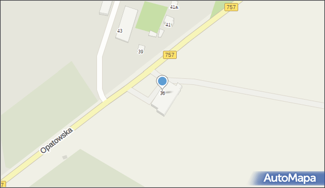 Iwaniska, Opatowska, 36, mapa Iwaniska