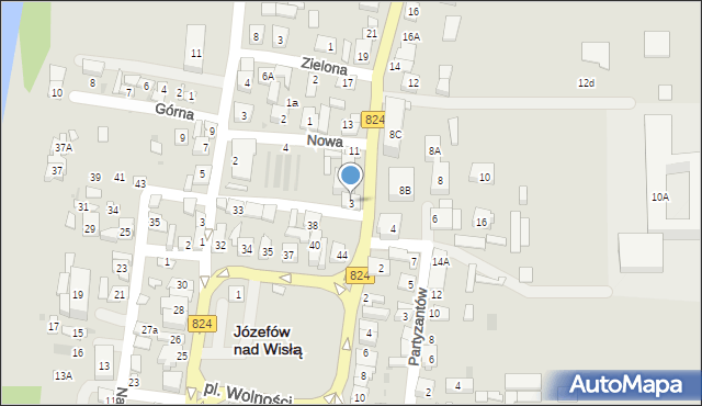 Józefów nad Wisłą, Opolska, 3, mapa Józefów nad Wisłą