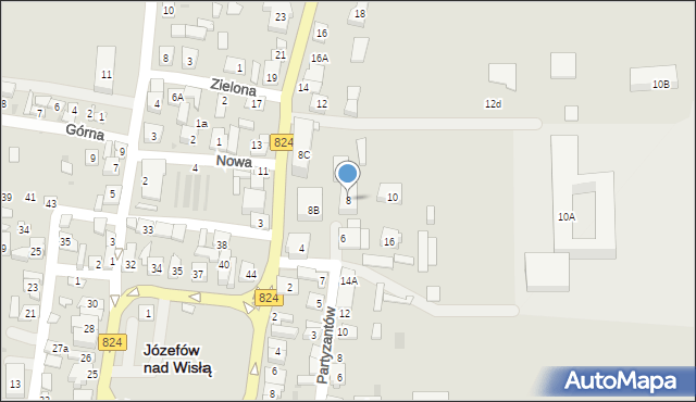 Józefów nad Wisłą, Opolska, 8, mapa Józefów nad Wisłą