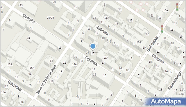 Katowice, Opolska, 17, mapa Katowic