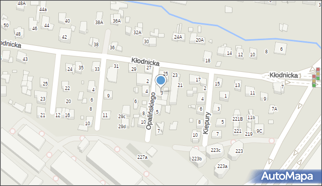 Katowice, Opalińskiego Kazimierza, 3, mapa Katowic