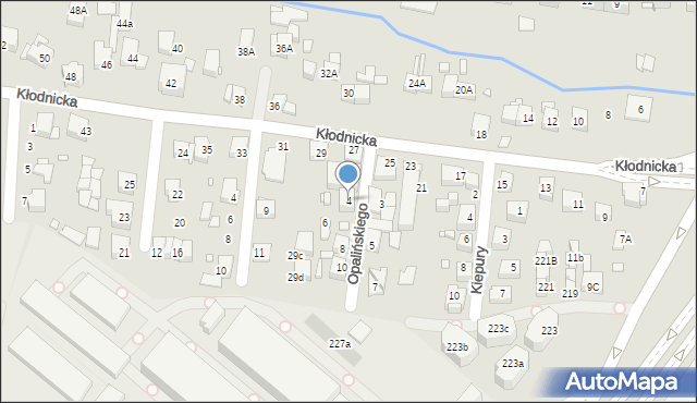 Katowice, Opalińskiego Kazimierza, 4, mapa Katowic