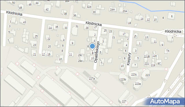 Katowice, Opalińskiego Kazimierza, 8, mapa Katowic