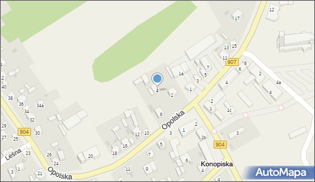 Konopiska, Opolska, 4, mapa Konopiska