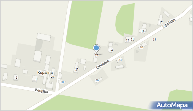 Kopalina, Opolska, 25, mapa Kopalina