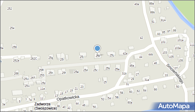 Kraków, Opatkowicka, 25k, mapa Krakowa