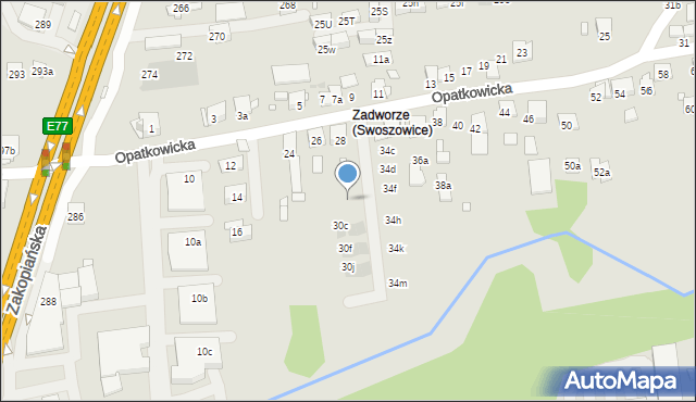 Kraków, Opatkowicka, 28b, mapa Krakowa