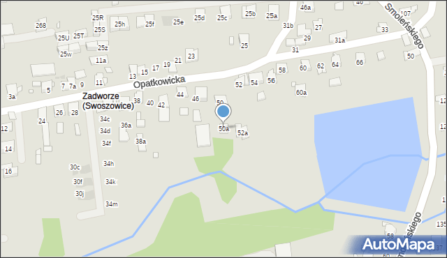 Kraków, Opatkowicka, 50a, mapa Krakowa