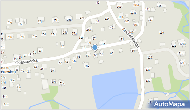 Kraków, Opatkowicka, 62, mapa Krakowa