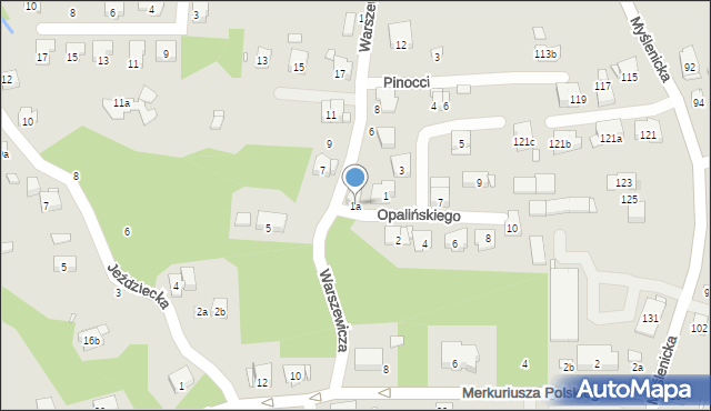 Kraków, Opalińskiego Łukasza, 1a, mapa Krakowa