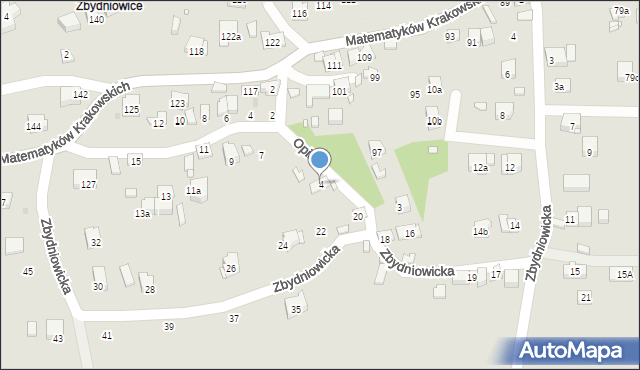 Kraków, Opiala Zdzisława, 4, mapa Krakowa