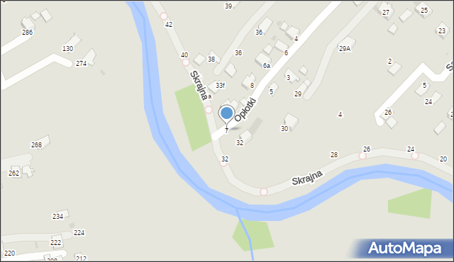 Krosno, Opłotki, 7, mapa Krosna