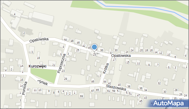 Kurozwęki, Opatowska, 23, mapa Kurozwęki