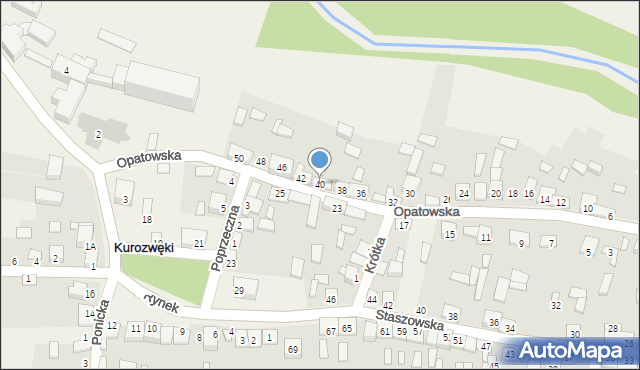 Kurozwęki, Opatowska, 40, mapa Kurozwęki