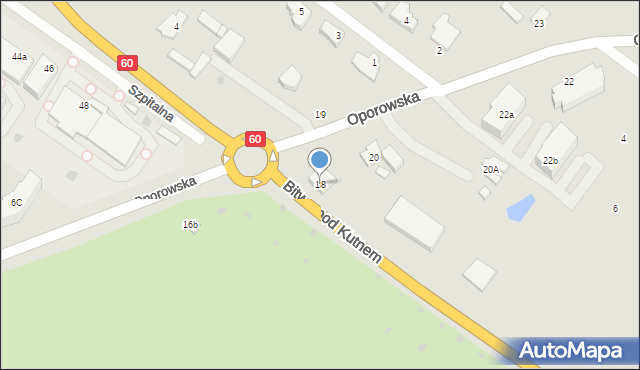 Kutno, Oporowska, 18, mapa Kutno