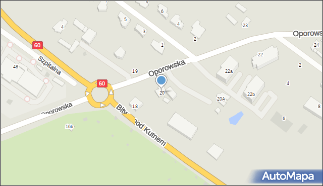 Kutno, Oporowska, 20, mapa Kutno