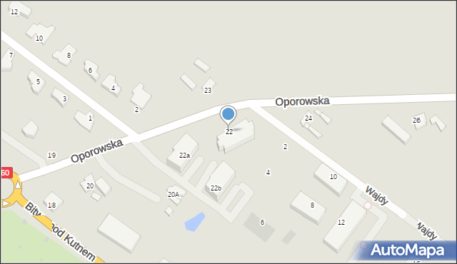 Kutno, Oporowska, 22, mapa Kutno