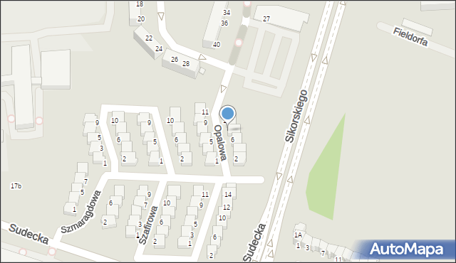 Legnica, Opalowa, 8, mapa Legnicy