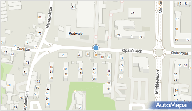 Leszno, Opalińskich, 8, mapa Leszno