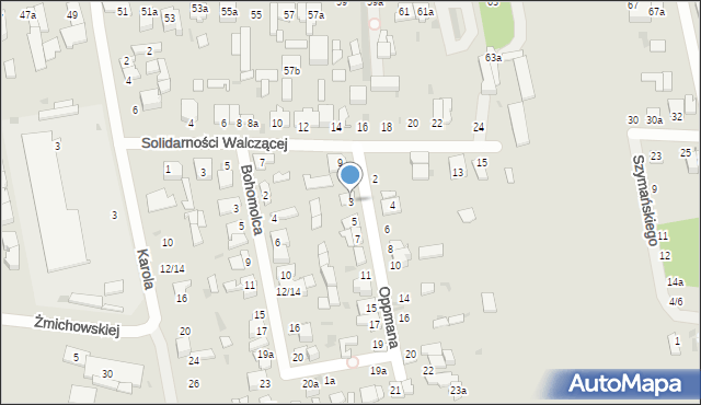 Łódź, Oppmana-Or-Ota Artura, 3, mapa Łodzi