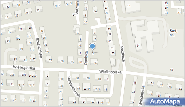 Lublin, Opolska, 3, mapa Lublina