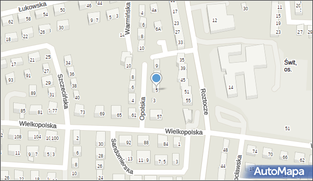 Lublin, Opolska, 5, mapa Lublina