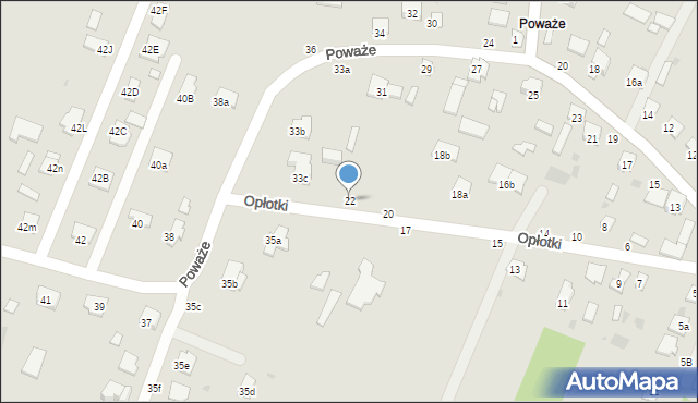 Łuków, Opłotki, 22, mapa Łuków