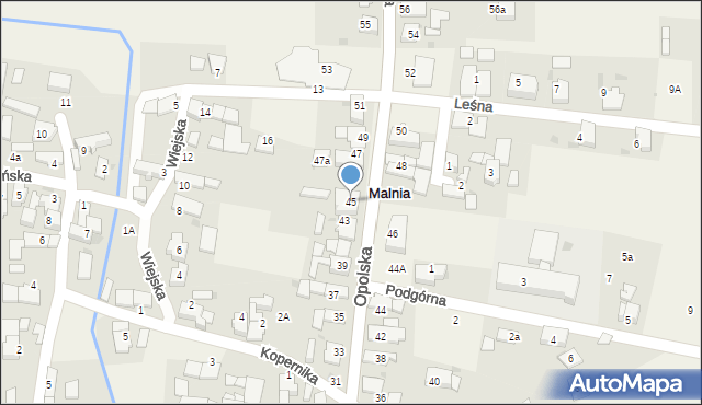 Malnia, Opolska, 45, mapa Malnia