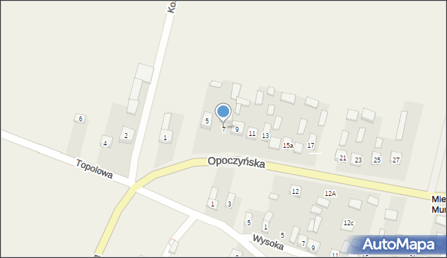 Miedzna Murowana, Opoczyńska, 7, mapa Miedzna Murowana