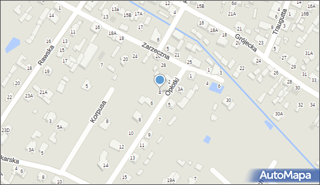 Mszczonów, Opłotki, 4, mapa Mszczonów