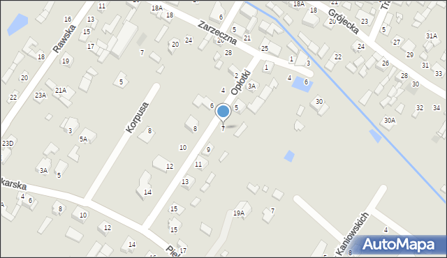 Mszczonów, Opłotki, 7, mapa Mszczonów