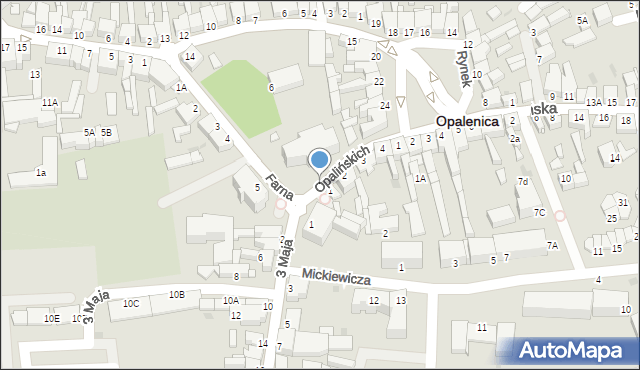 Opalenica, Opalińskich, 1a, mapa Opalenica