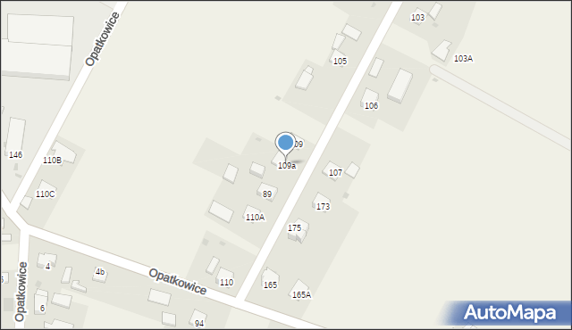 Opatkowice, Opatkowice, 109a, mapa Opatkowice