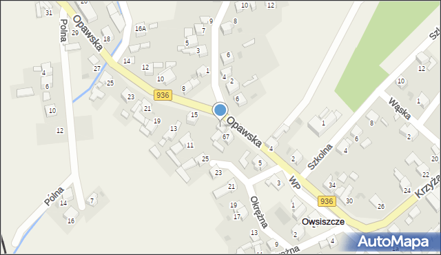 Owsiszcze, Opawska, 9, mapa Owsiszcze