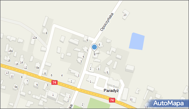 Paradyż, Opoczyńska, 4, mapa Paradyż