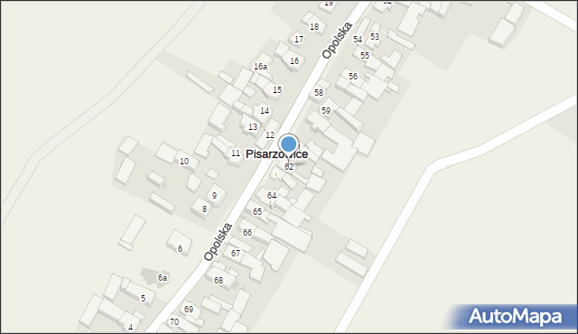 Pisarzowice, Opolska, 53, mapa Pisarzowice