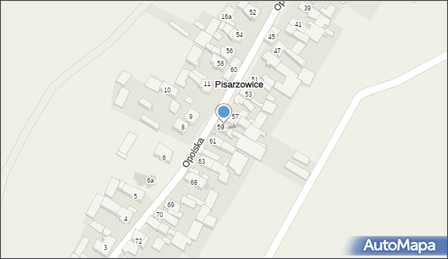 Pisarzowice, Opolska, 65, mapa Pisarzowice