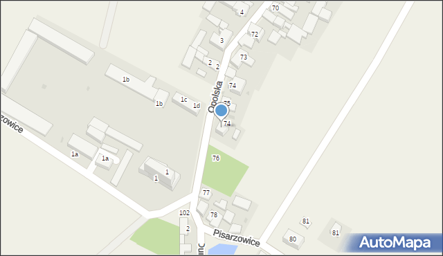 Pisarzowice, Opolska, 81, mapa Pisarzowice