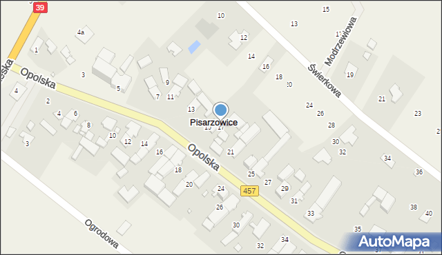 Pisarzowice, Opolska, 17, mapa Pisarzowice