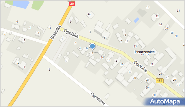 Pisarzowice, Opolska, 8, mapa Pisarzowice