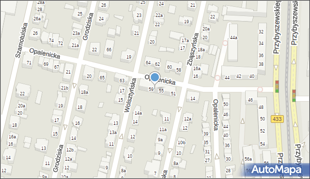 Poznań, Opalenicka, 57, mapa Poznania