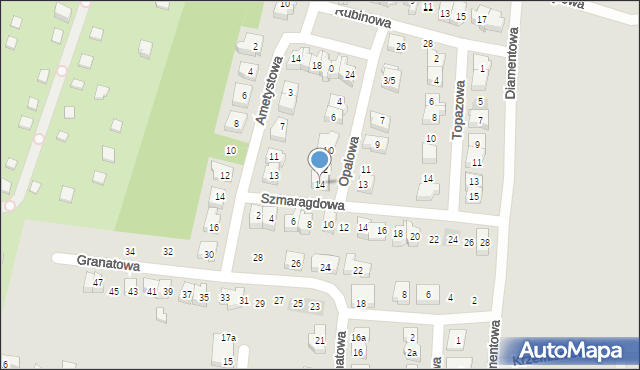 Poznań, Opalowa, 14, mapa Poznania