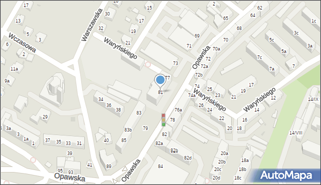Racibórz, Opawska, 81, mapa Racibórz