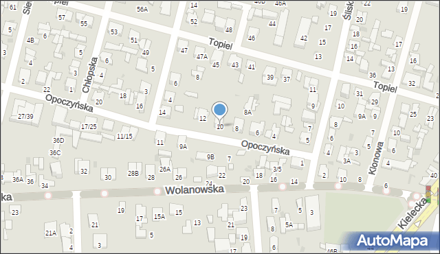 Radom, Opoczyńska, 10, mapa Radomia