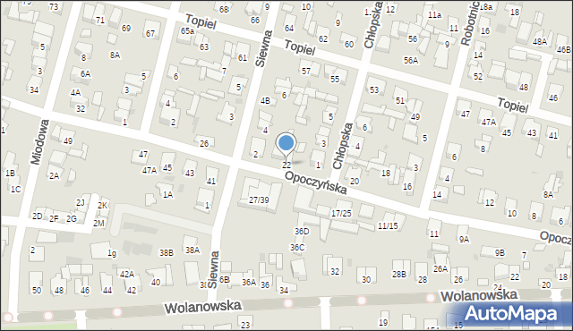 Radom, Opoczyńska, 22, mapa Radomia