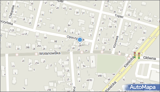 Radom, Opoczyńska, 3/5, mapa Radomia