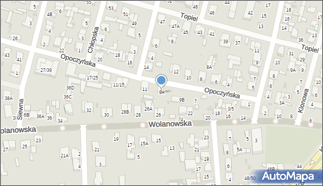 Radom, Opoczyńska, 9A, mapa Radomia