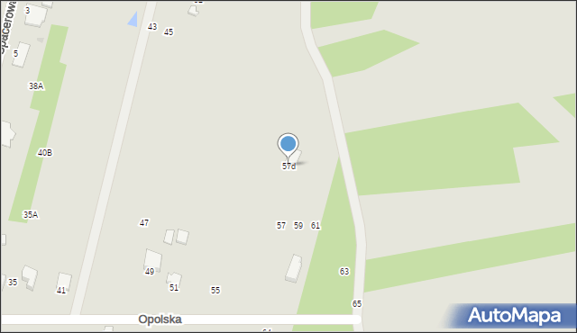 Radom, Opolska, 57d, mapa Radomia