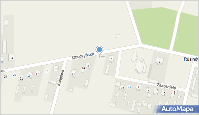 Rusinów, Opoczyńska, 7, mapa Rusinów